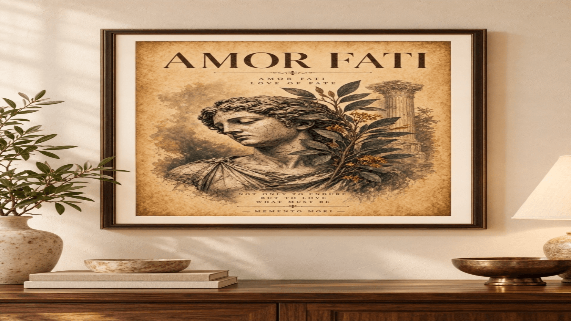 Amor Fati — Classical Parchment Engraving Wall Art