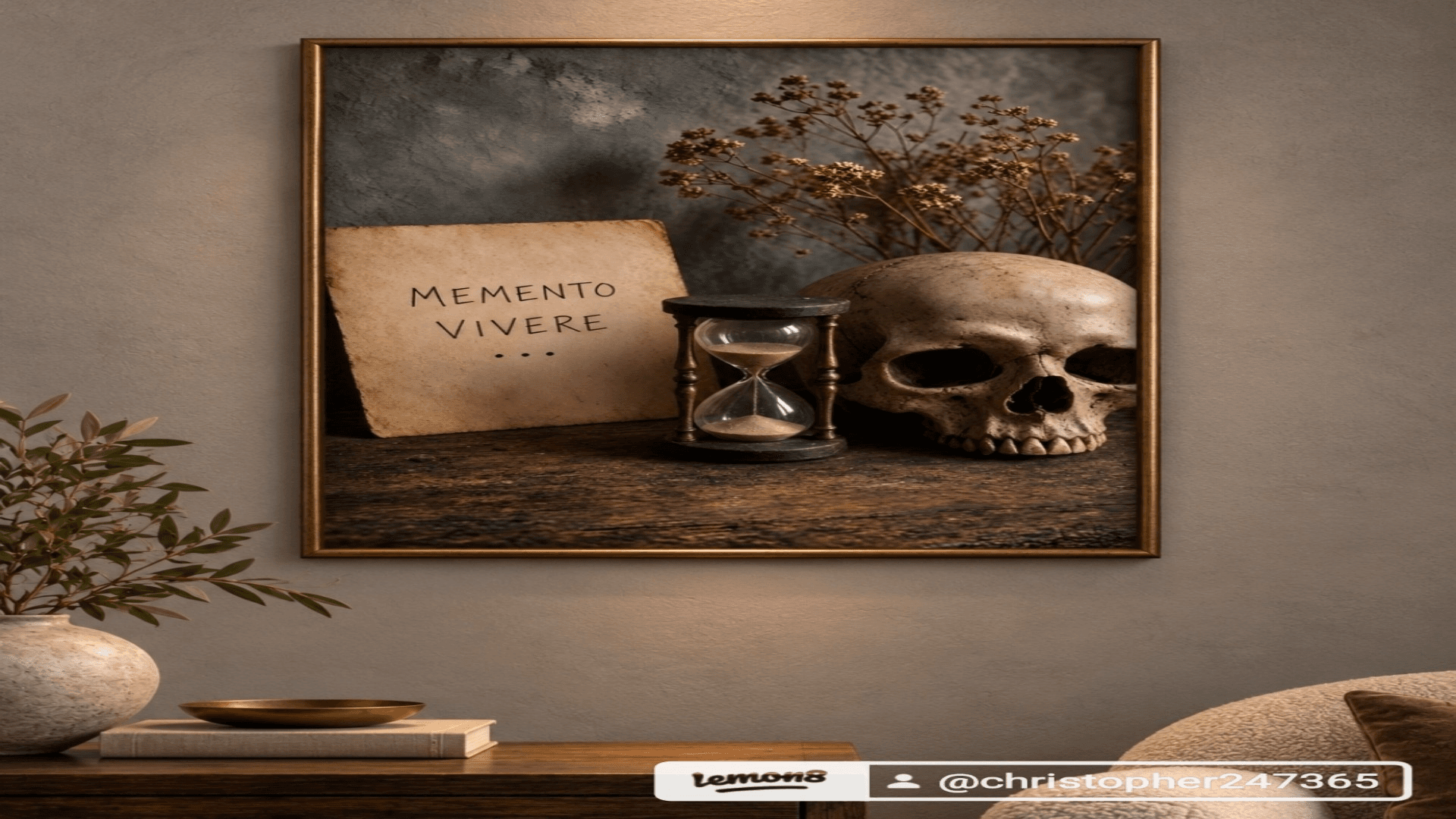 Memento Vivere — Warm Still Life Wall Art