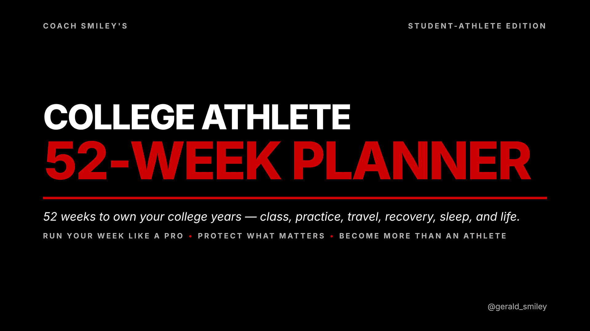 Get 52 Week College Athlete Planner Now!