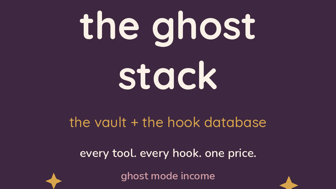 the ghost stack — vault + hook database