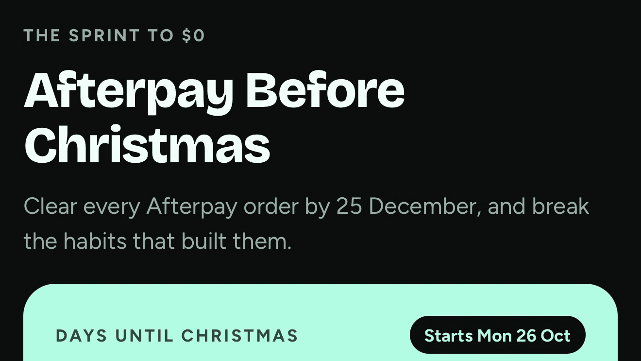 Afterpay Before Christmas | The Sprint to $0
