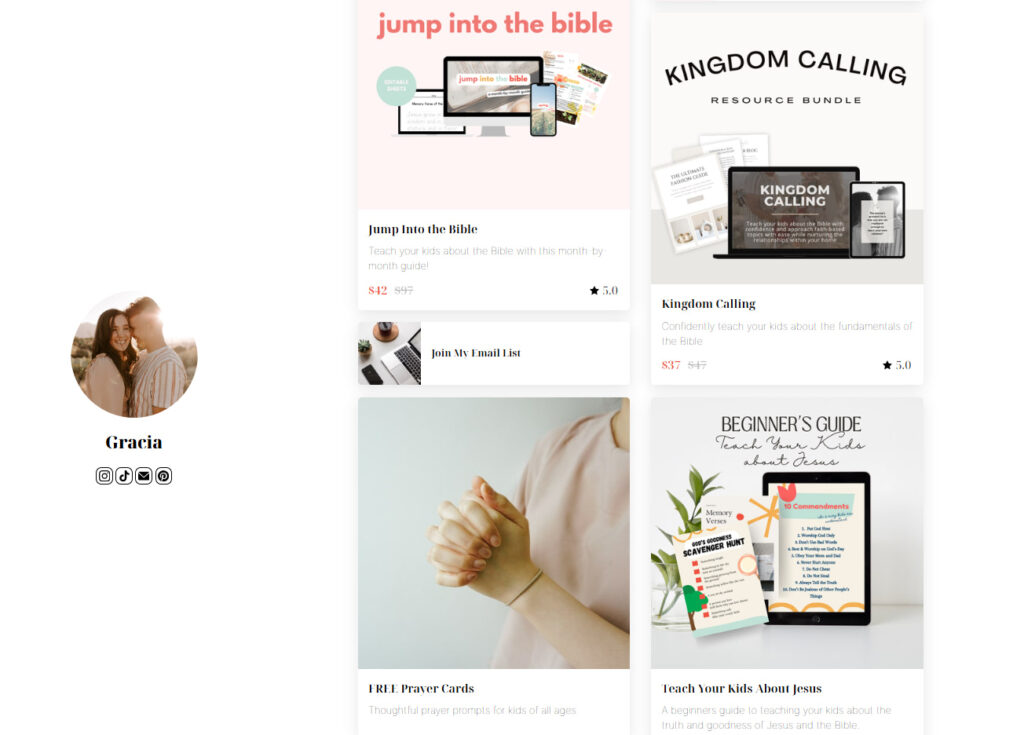Spirituality Creator Spotlight - Gracia (@RootedInMore) Stan Store