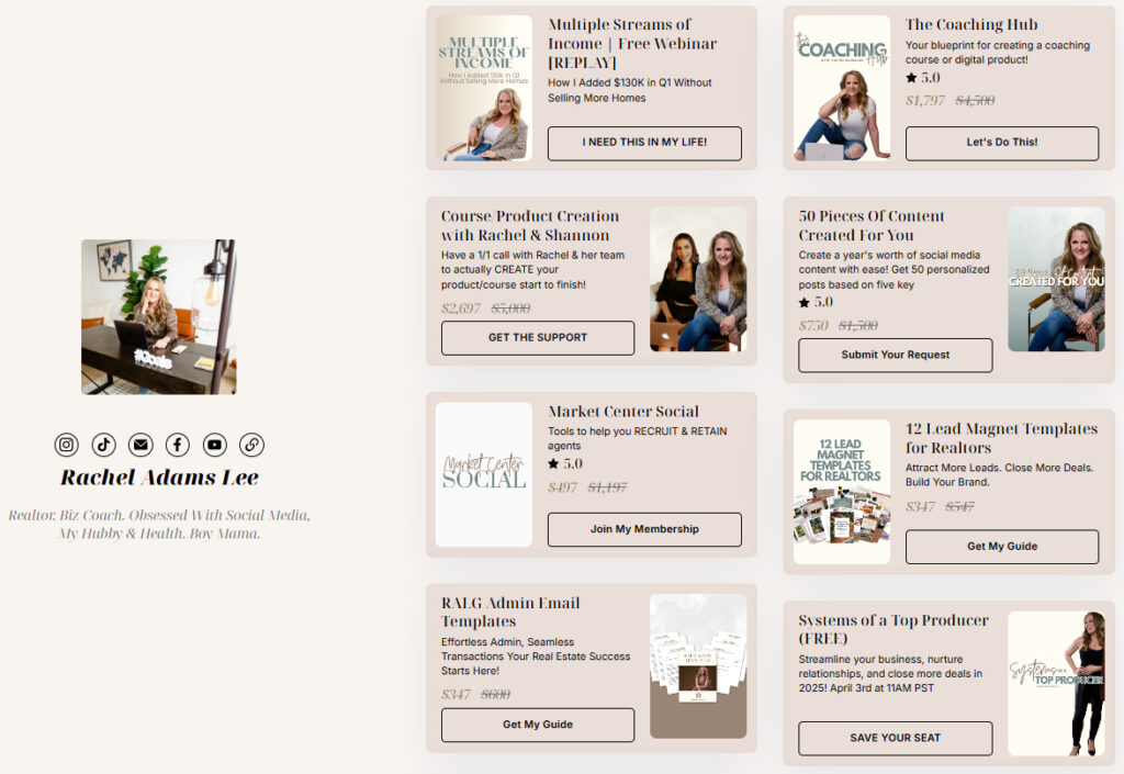 Business & Marketing Creator Spotlight - Rachel Adams Lee (@RachelAdamsLee) Stan Store