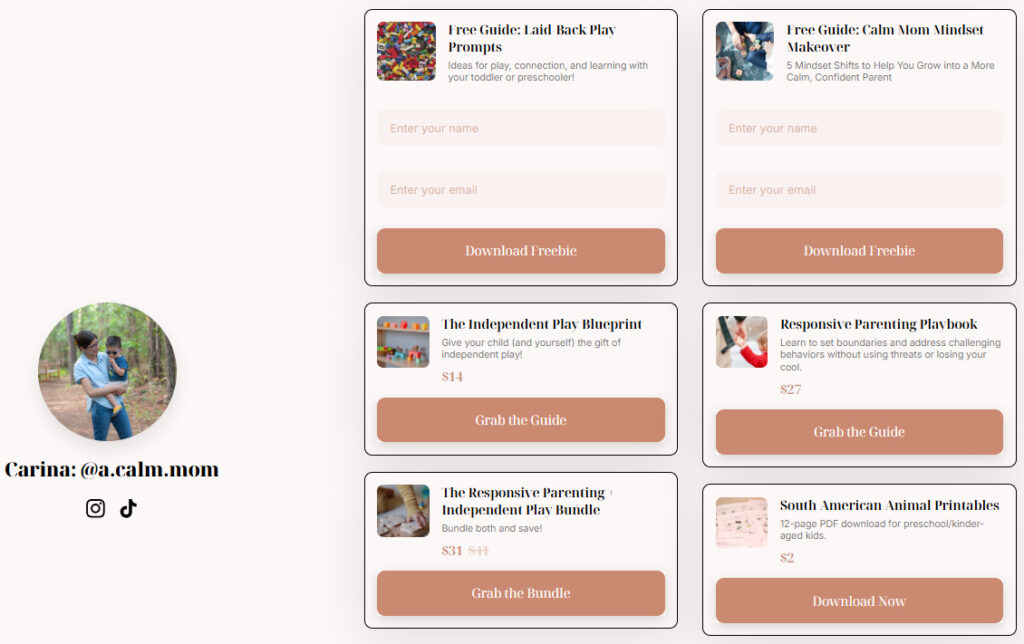 Parenting Creator Spotlight - Carina (@a.calm.mom) Stan Store