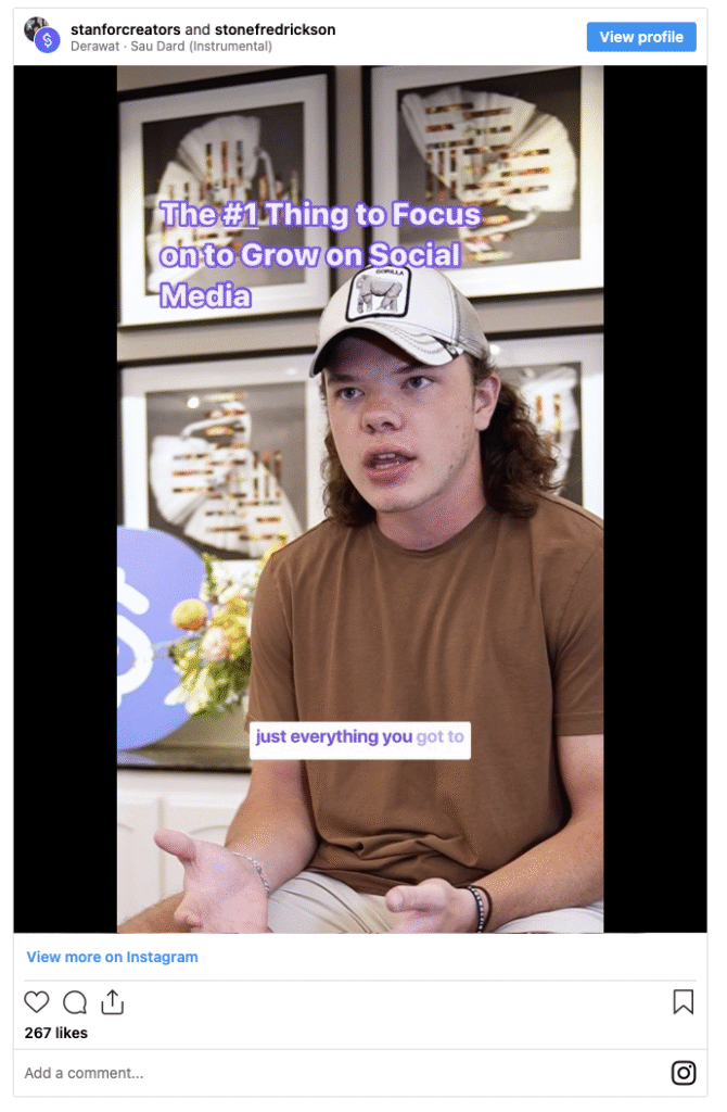 Stone Fredrickson growing on social