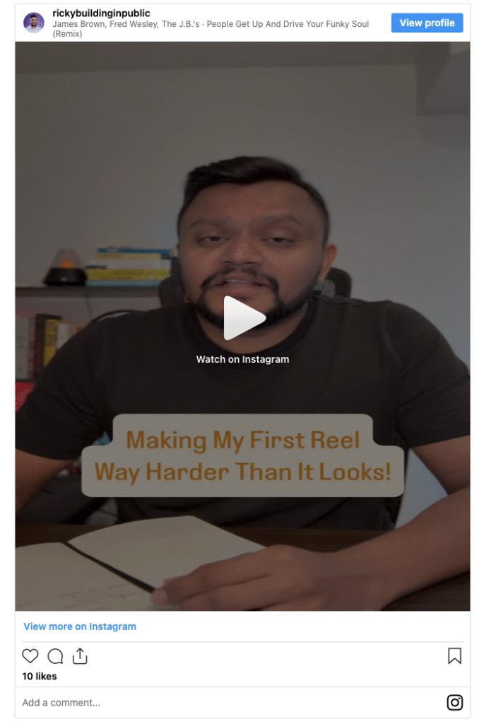 Ricky building in public example