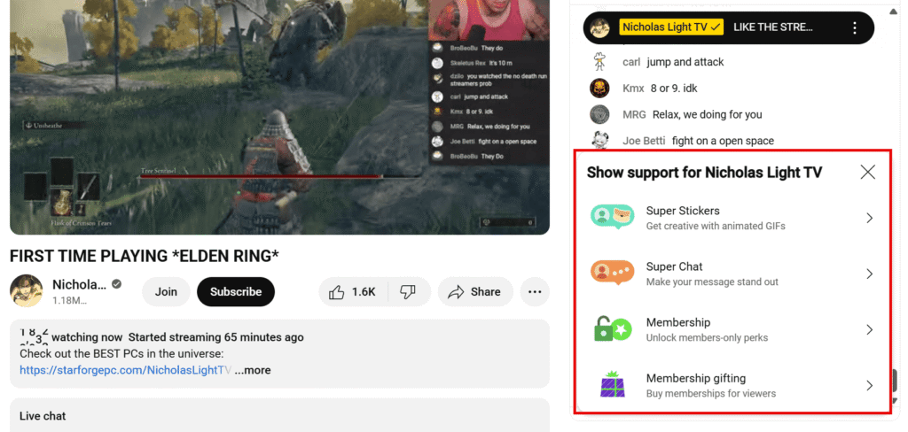 YouTube example