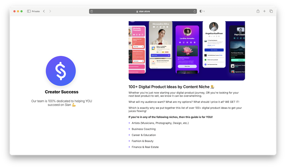 Freebie Example stan store