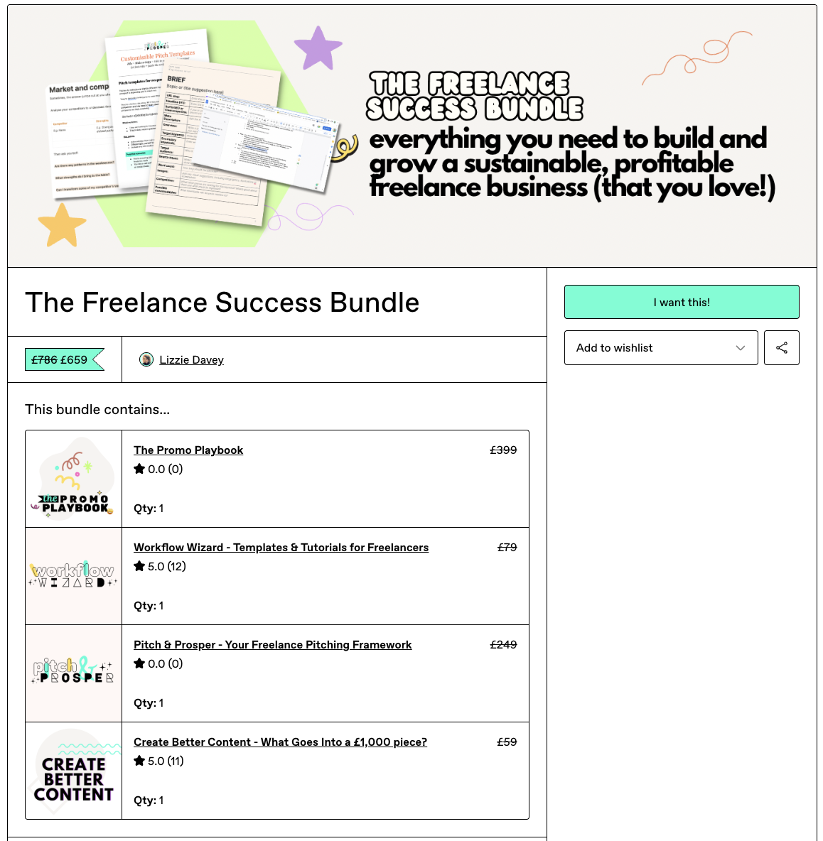 Lizzie Freelance Success Bundle example