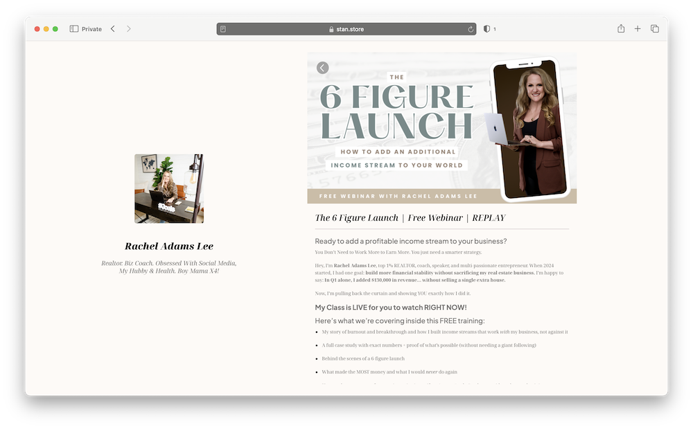 Rachel Adams Lee Webinar example