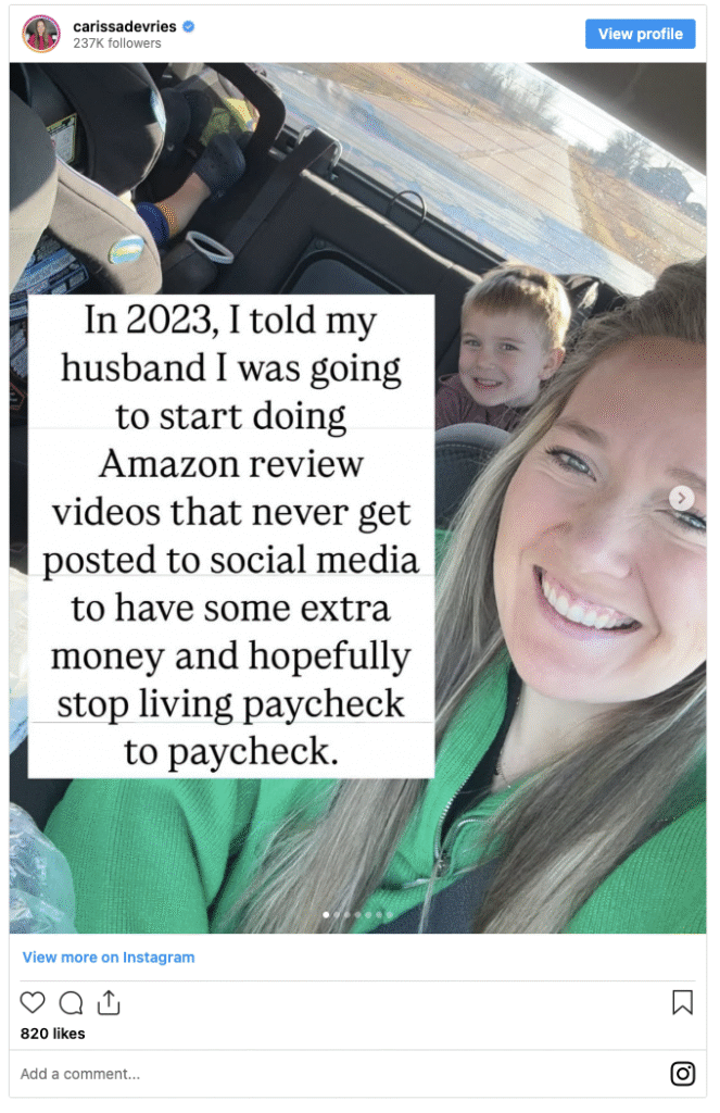 Carissa Devries Amazon Reviews example