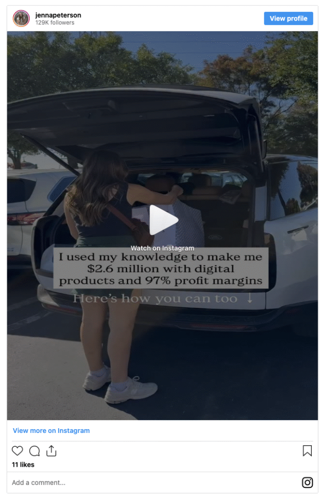 Jenna Peterson profit margins
