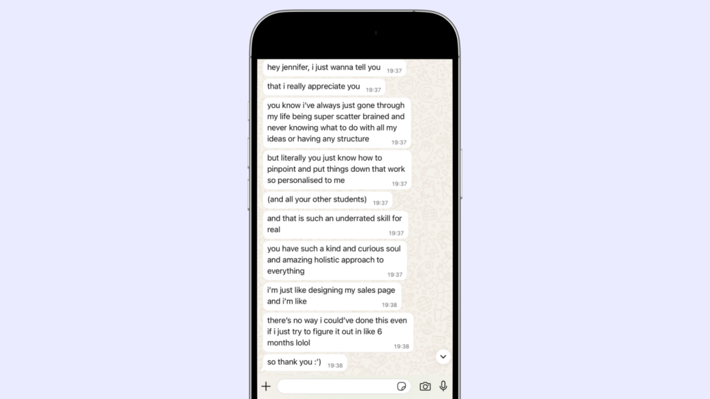 Testimonial Jennifer Chou