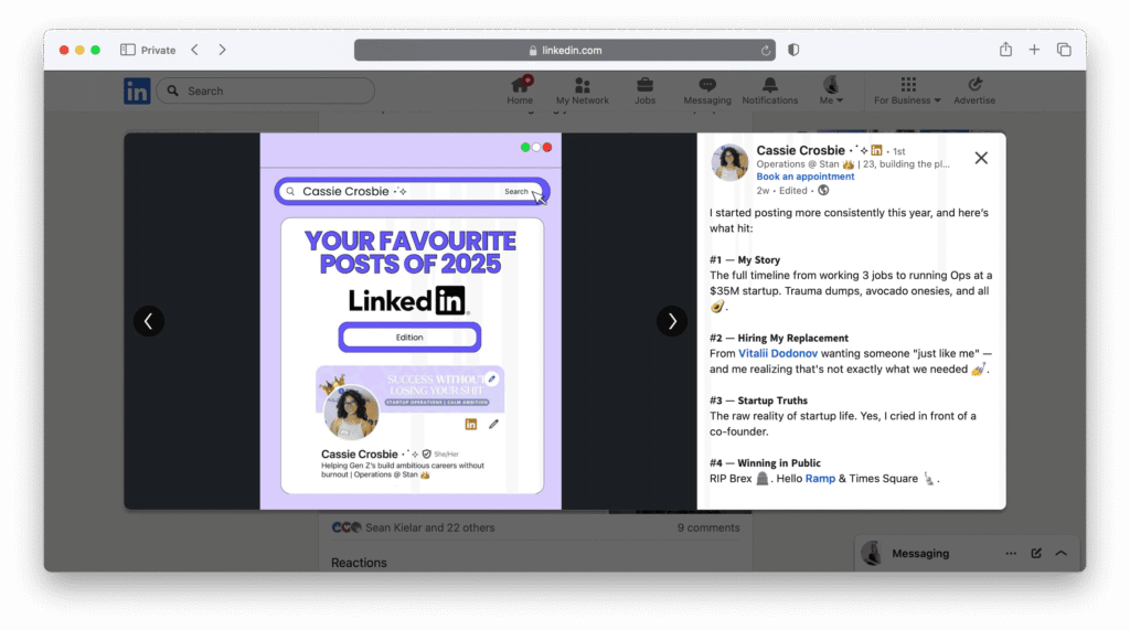 Cassie Crosbie Stan Creator