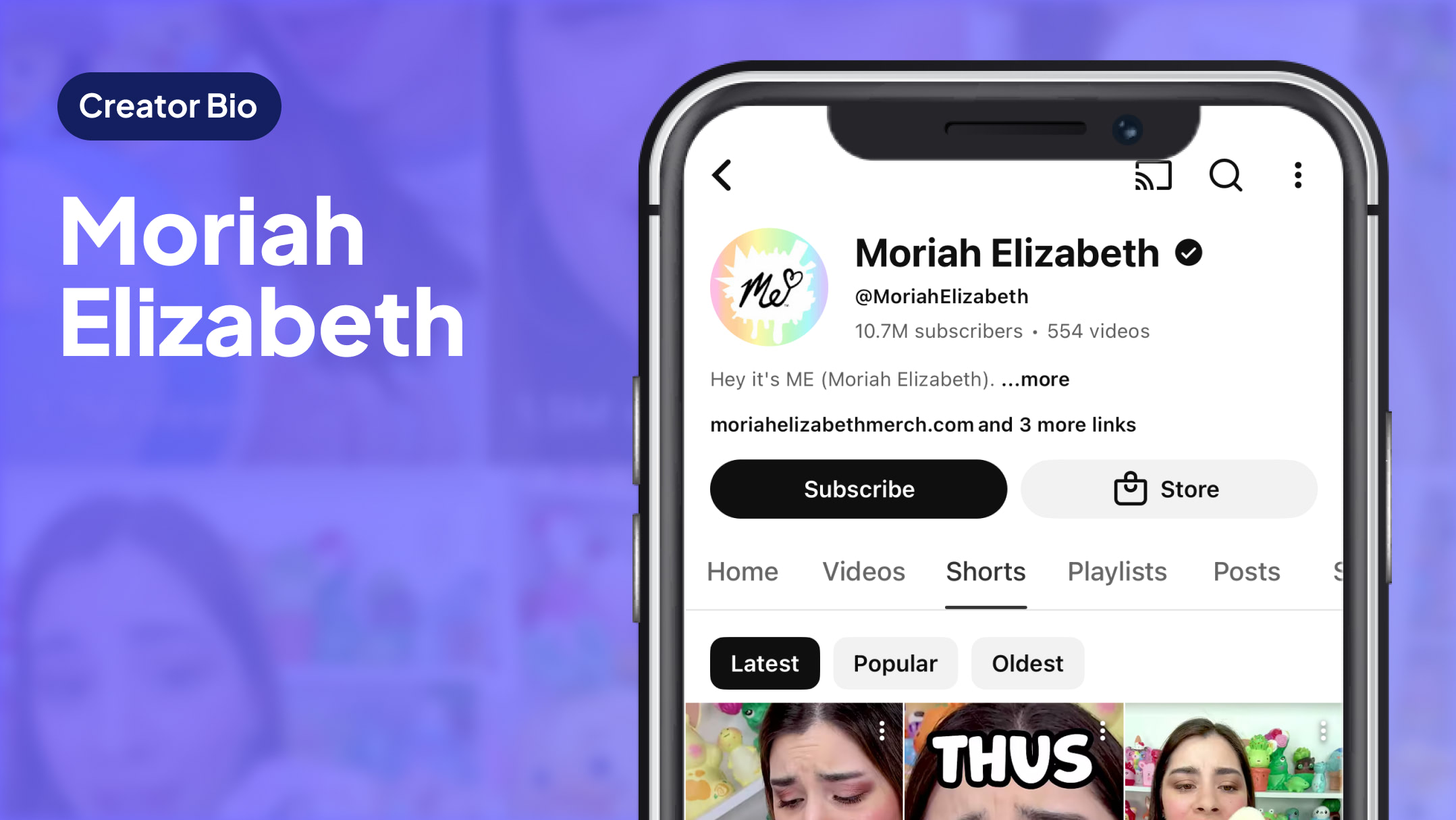 Creator Bio Moriah Elizabeth