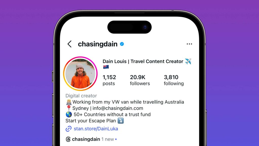 Dain Luka Instagram profile