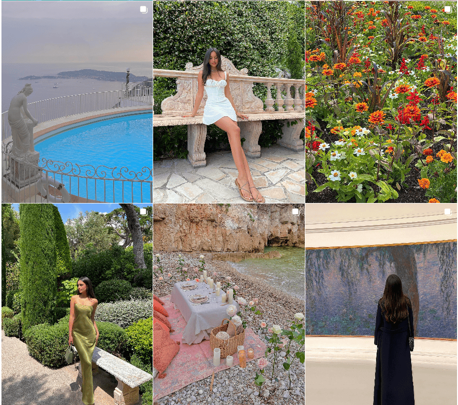 A screenshot of Alexandra Saint MIeux's Instagram profile featuring posts from 2003