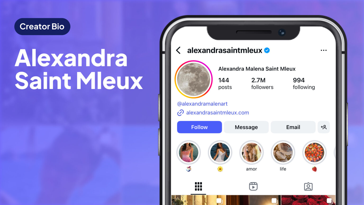Creator Bio Alexandra Saint Mleux