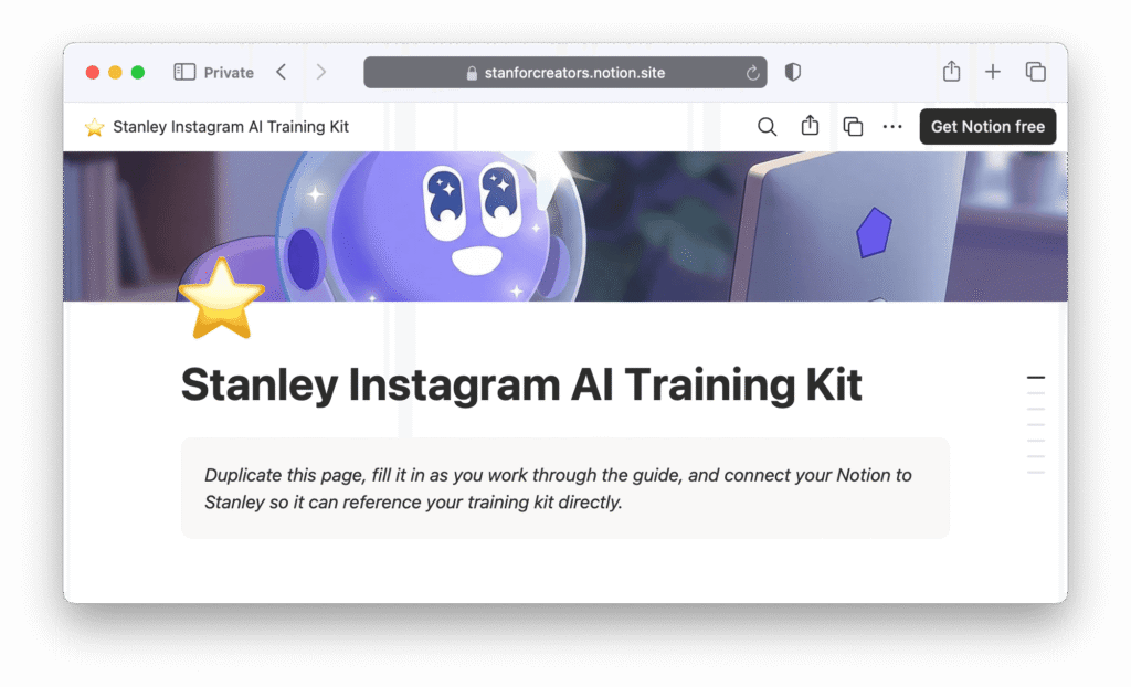 Stanley Instagram Training Kit Template