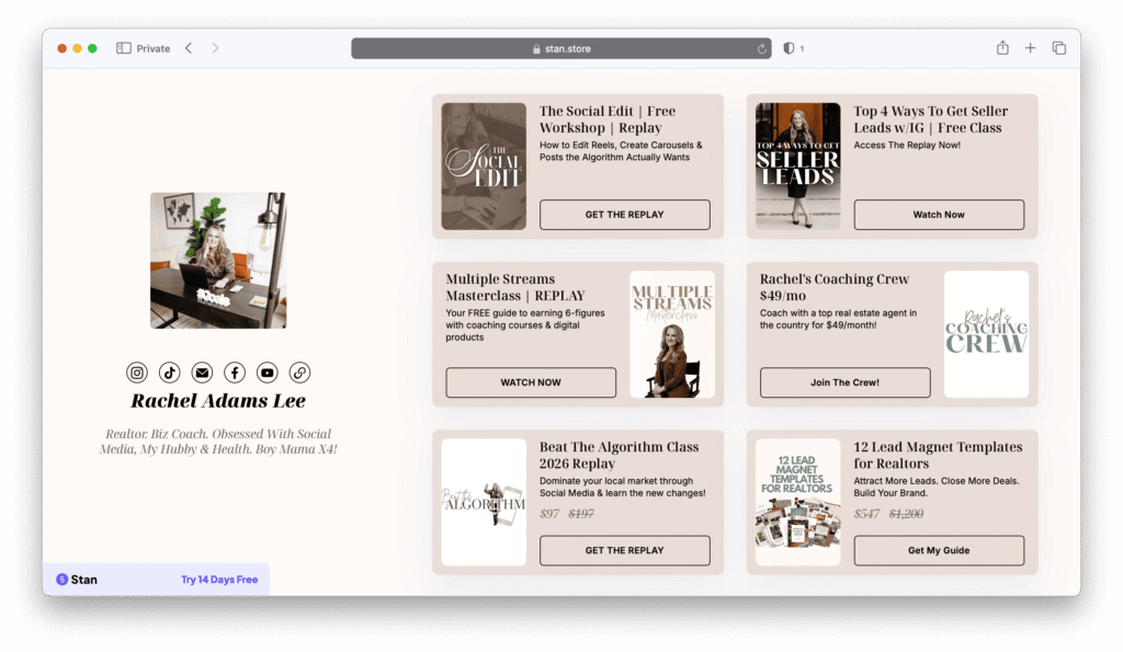 Rachel Adams Lees Stan Store using pricing psychology