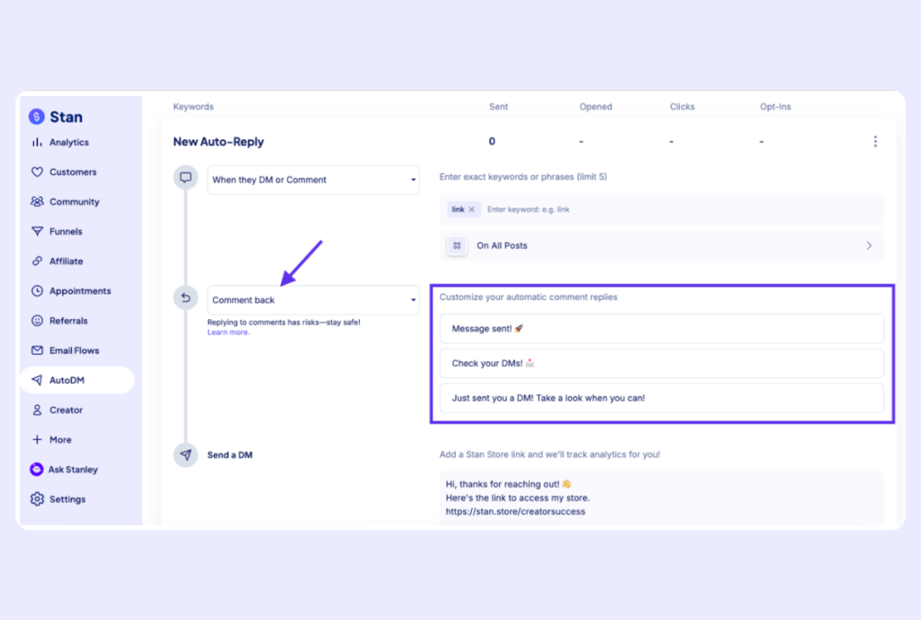 Enable Comment-Back