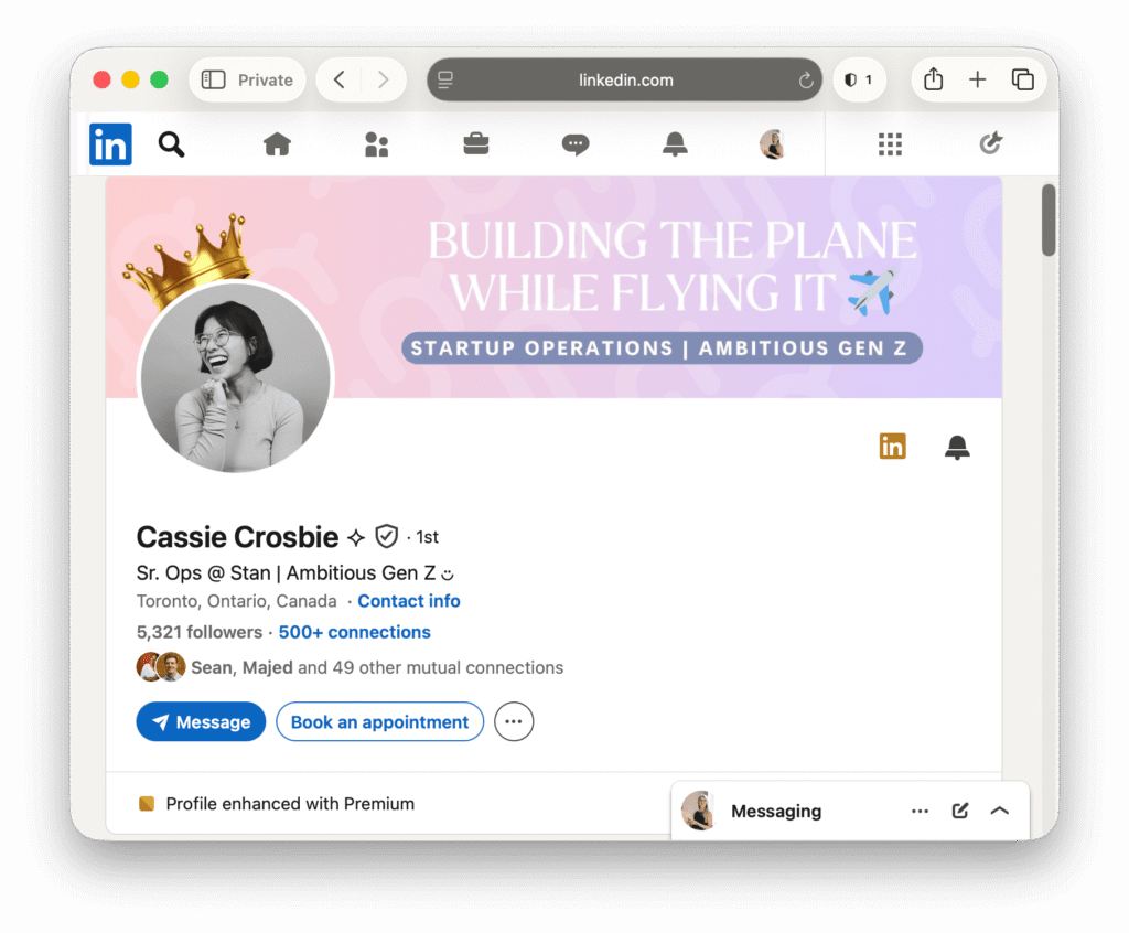 Cassie Crosbie LinkedIn Creator