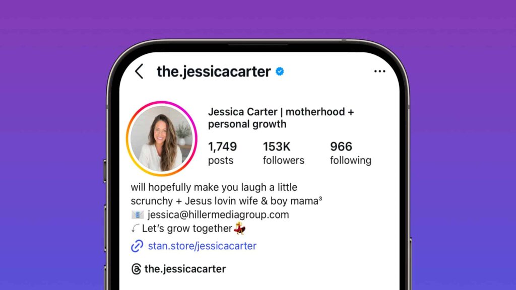 Jessica Carters Stan Store and Instagram Profile