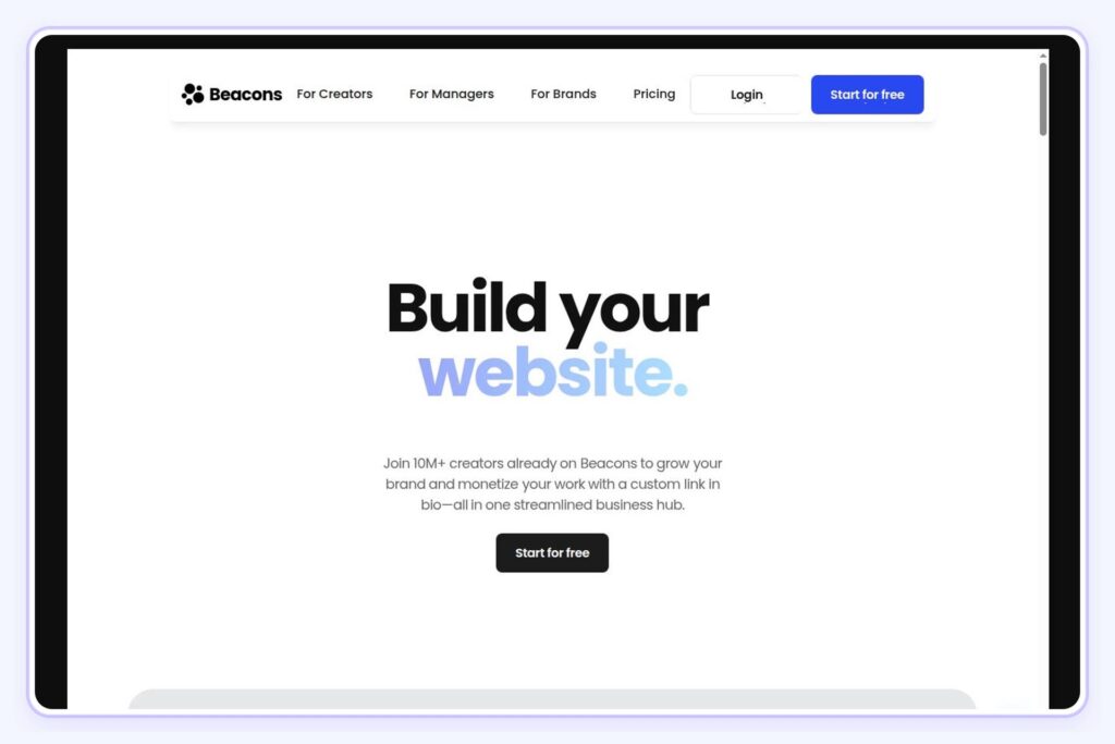 Beacons homepage