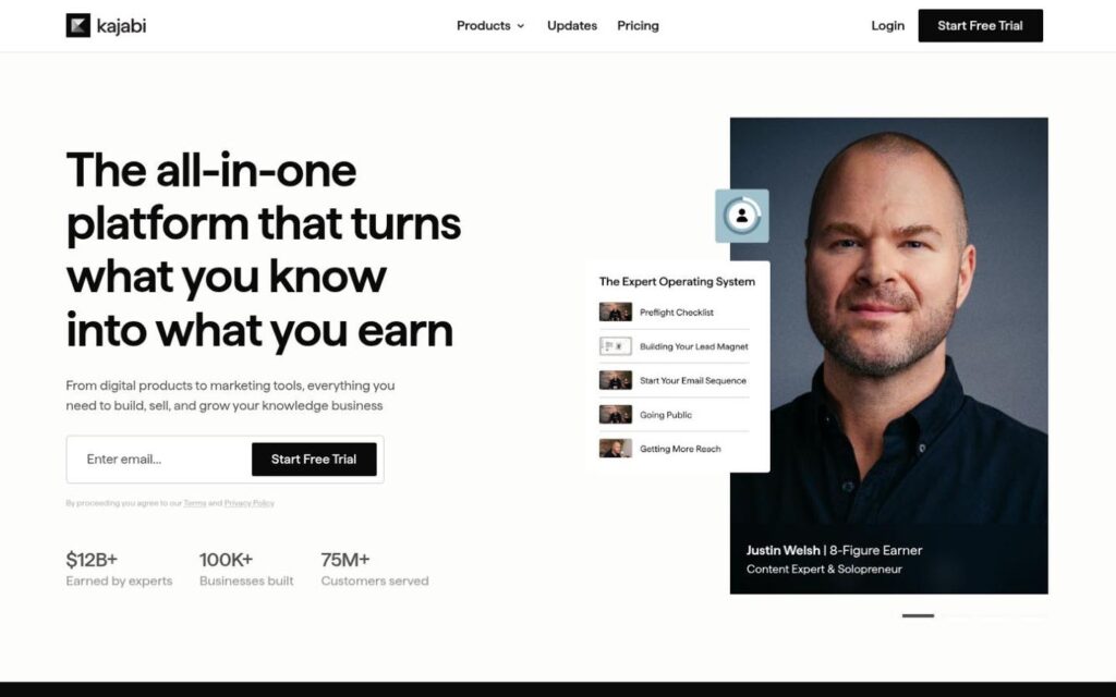 Kajabi homepage