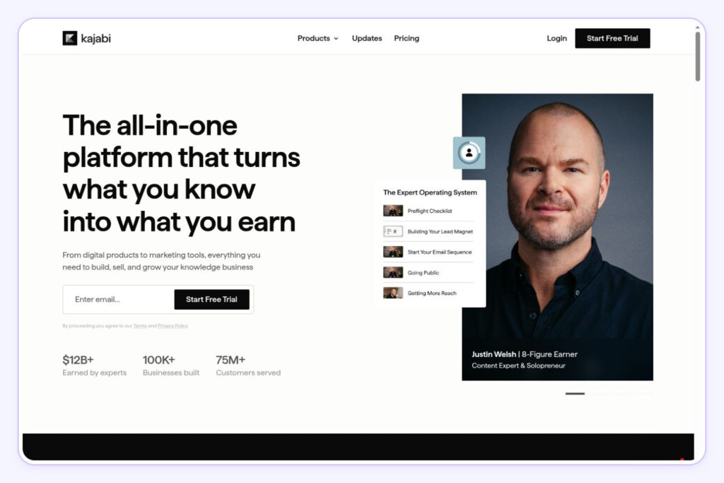 Kajabi homepage
