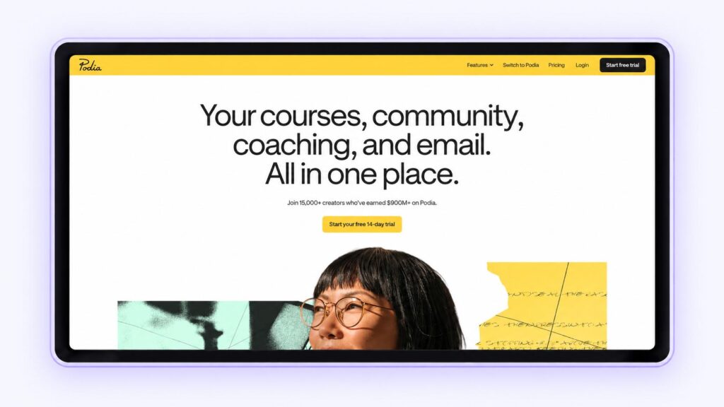 Podia homepage