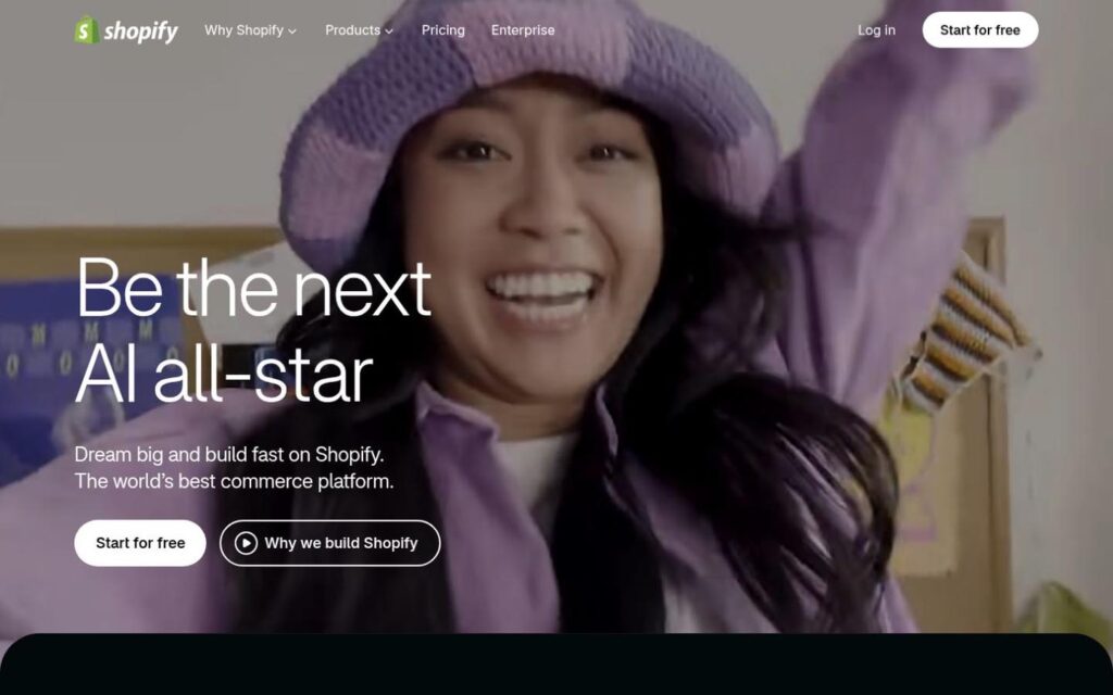 Shopify homepage