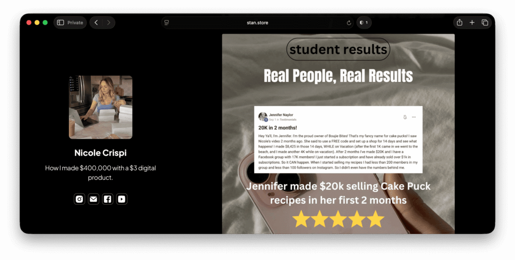 Nicole Crispi Social Proof