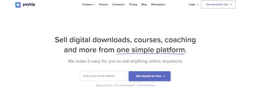 payhip homepage